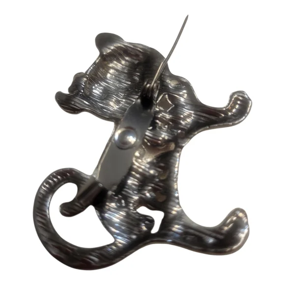 Rhinestone Cat Brooch - Picture 6 of 6